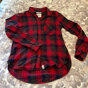 American Eagle red and black boyfriend fit flannel